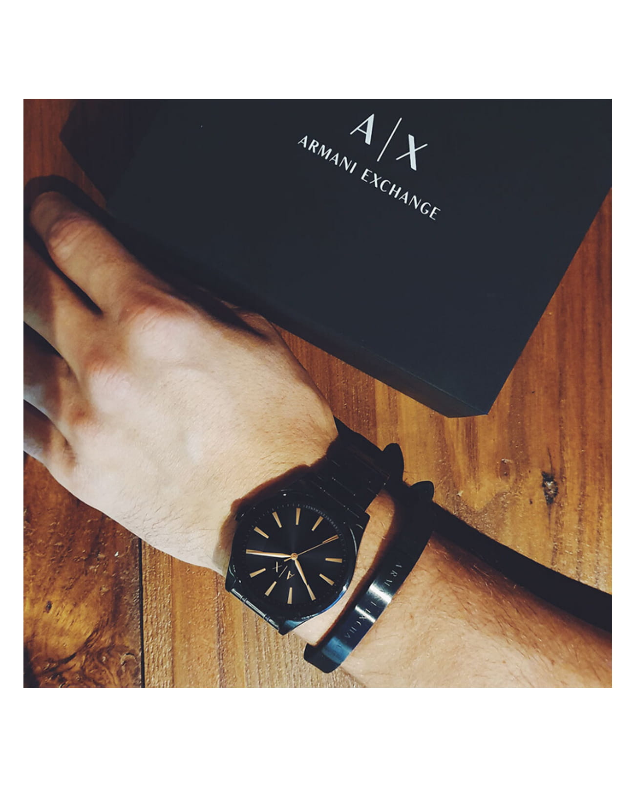 Armani Exchange Armani Exchange Fitz  AX7102,  италия мужские часы на браслете сталь с ip покрытием боковой вид