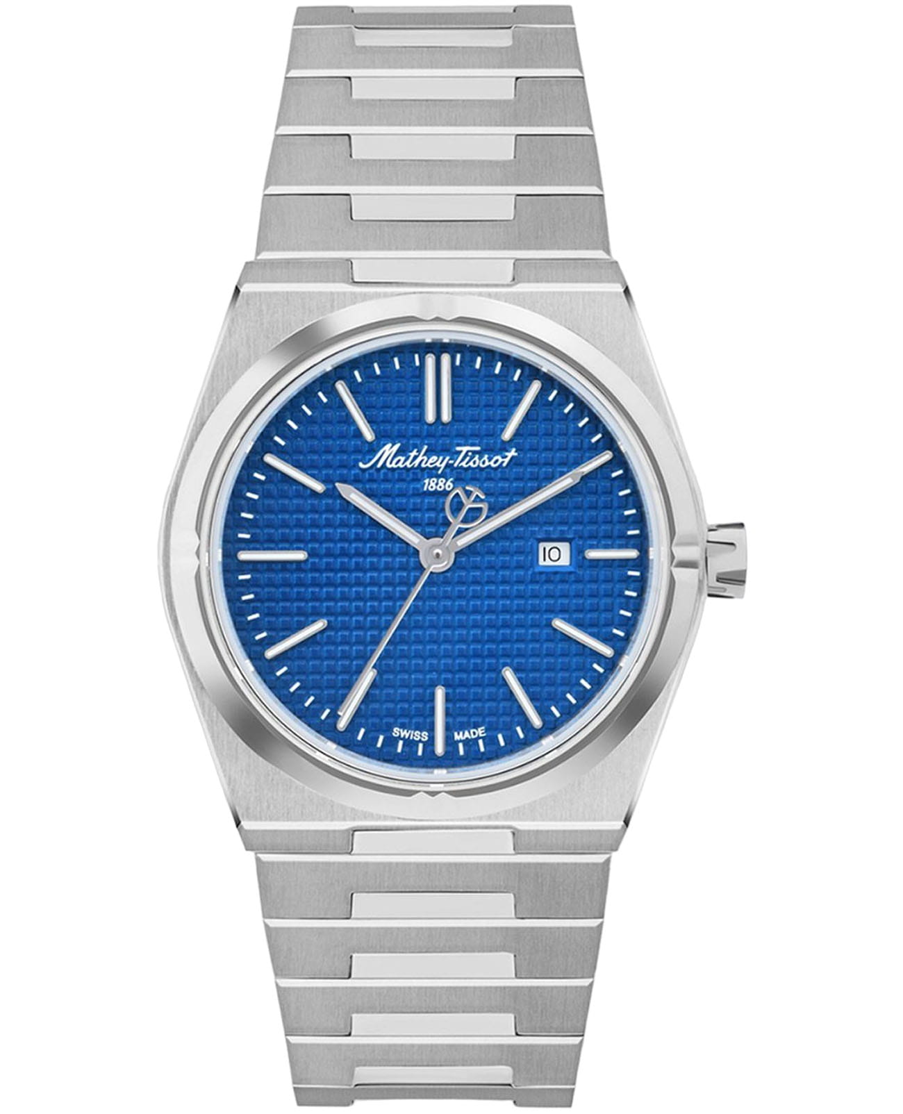 Mathey-Tissot Mathey-Tissot Zoltan D117ABU  D117ABU кварцевые женские часы синий циферблат, браслет нержавеющая сталь — вид спереди