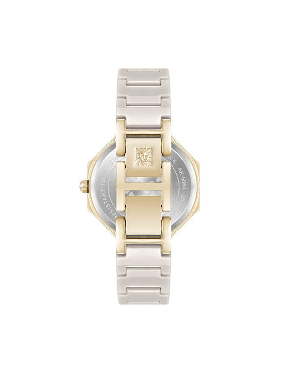 Anne Klein Anne Klein Diamond 5064GPTN,  сша женские часы на браслете сталь с ip покрытием + керамика боковой вид