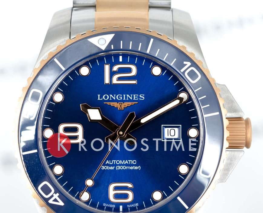 Longines Longines HydroConquest L3.782.3.98.7, hydroconquest швейцария мужские часы на браслете нержавеющая сталь с pvd-покрытием боковой вид