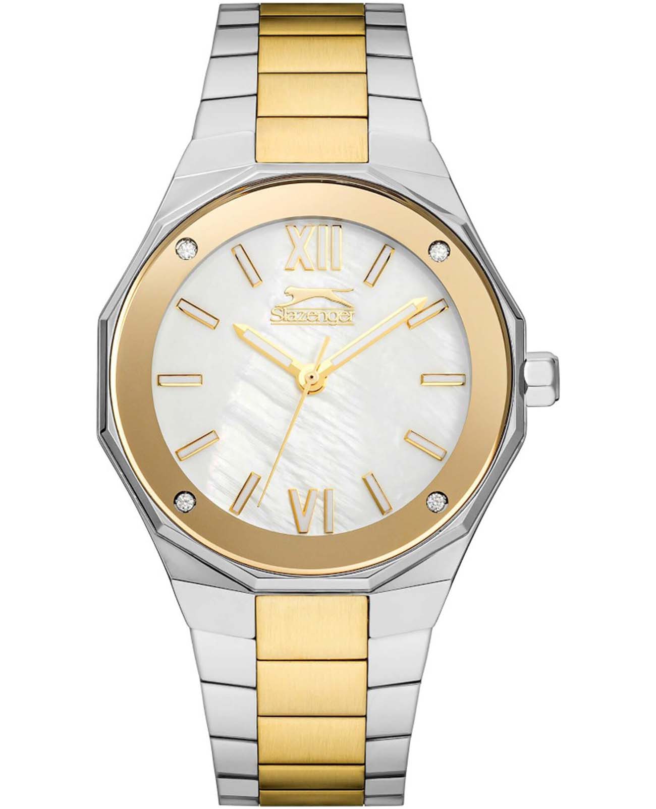 Slazenger Slazenger SL.09.2258.3.03  SL.09.2258.3.03 кварцевые женские часы цветной циферблат, браслет суперметалл с ip покрытием — вид спереди