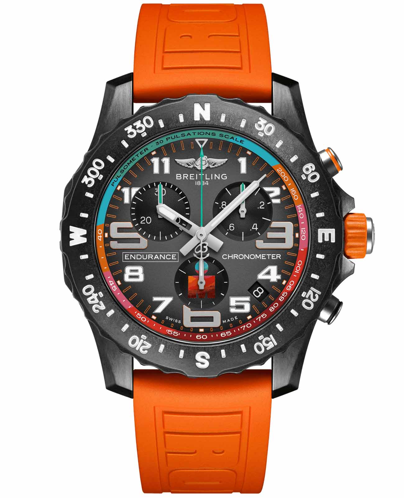 Breitling Breitling Endurance Pro IRONMAN® X823101A1M1S1 70.3 World Championship  X823101A1M1S1 кварцевые мужские часы черный циферблат, браслет каучук — вид спереди