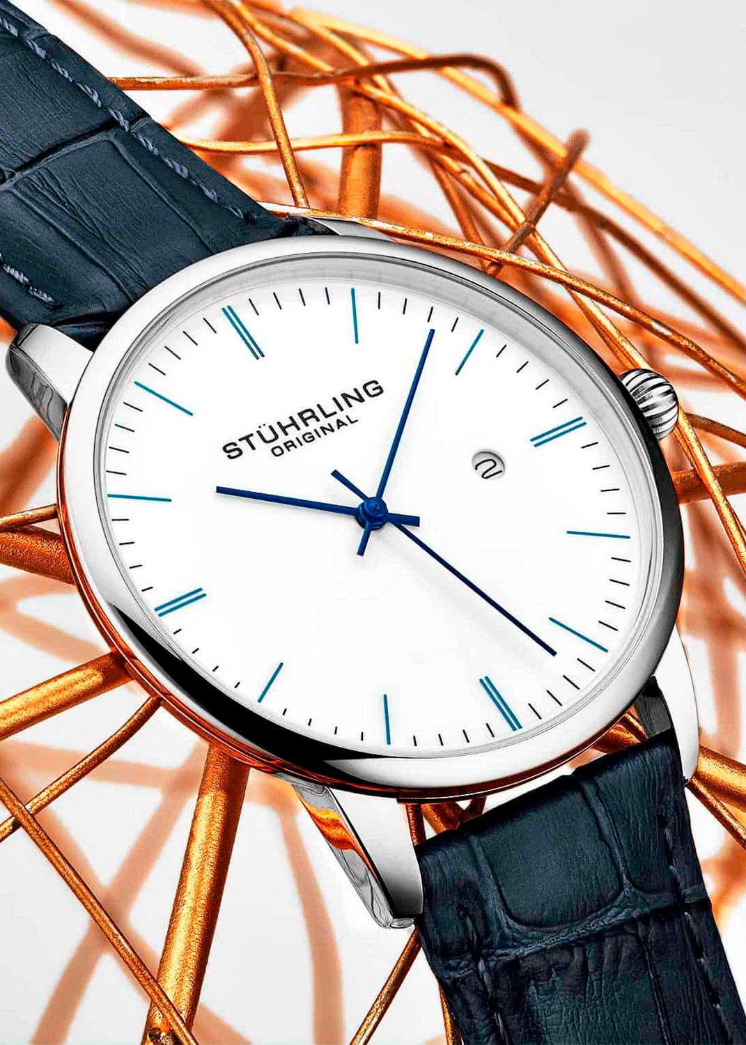 Оригинальные часы Stuhrling Stuhrling Symphony 3997.3 кварцевые калибр механизма  общий вид