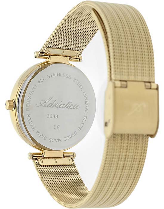Adriatica Adriatica A3573.114SQ,  швейцария женские часы на браслете сталь c pvd покрытием боковой вид