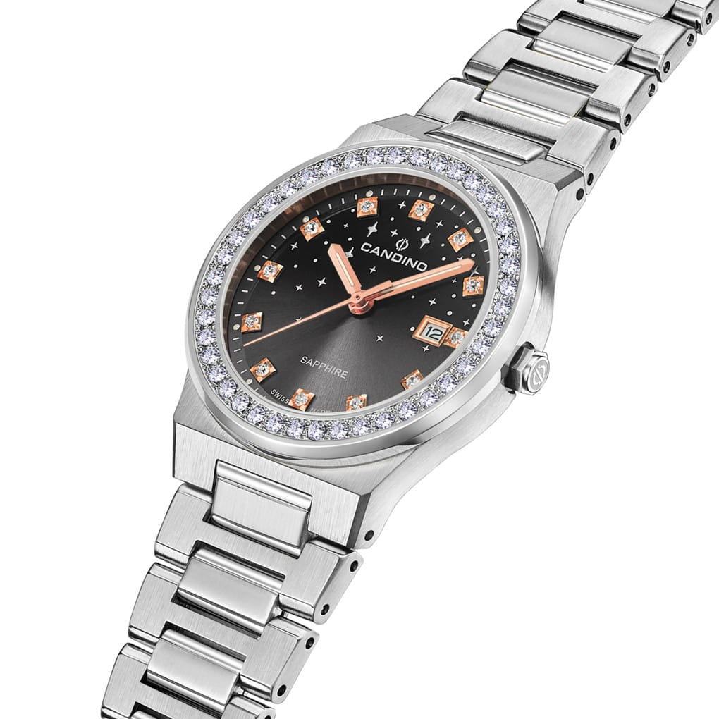 Candino Candino Lady Elegance Sparkling Date C4749/4,  швейцария женские часы на браслете нержавеющая сталь боковой вид