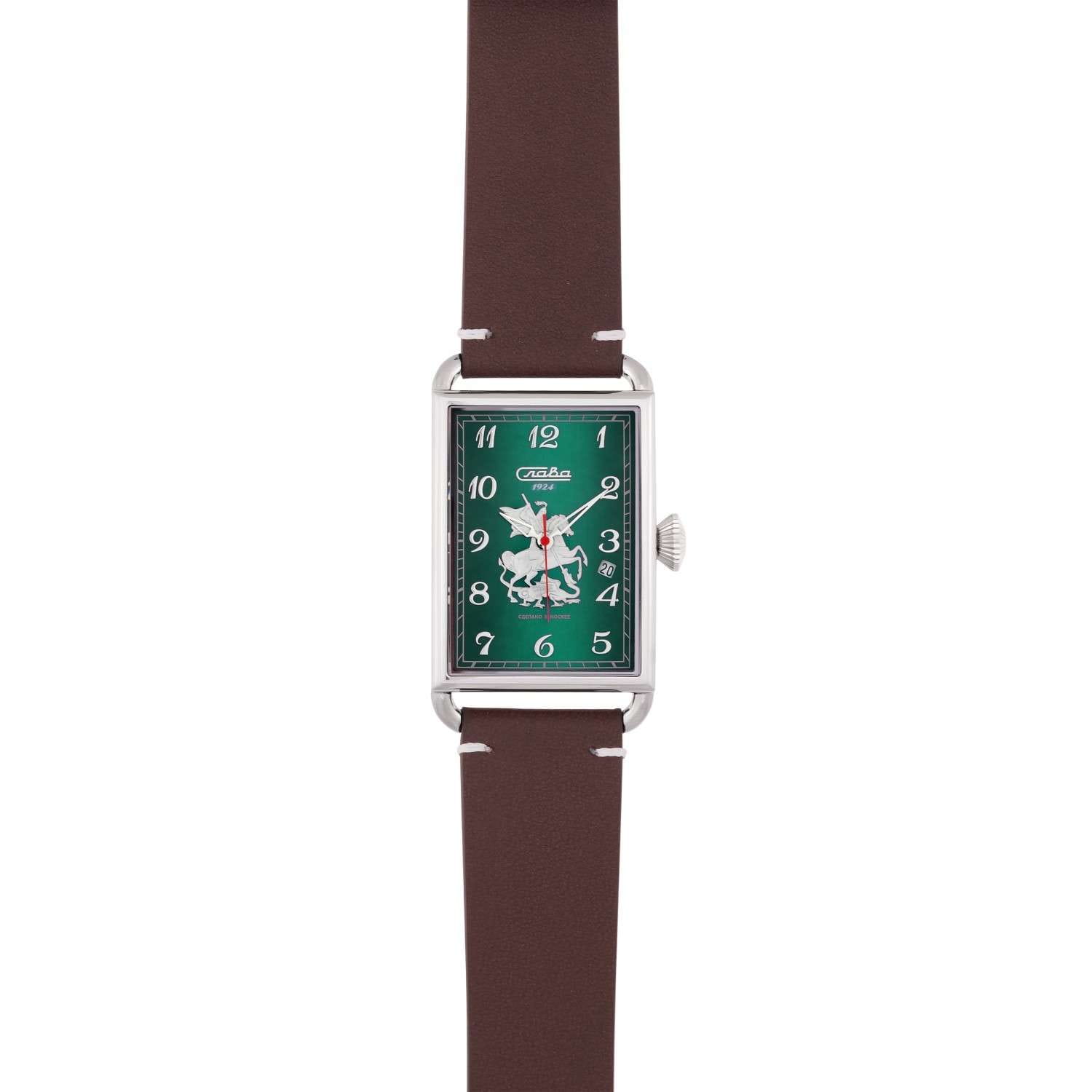 Слава Слава Москва 8700783/300-2414,  россия мужские часы на браслете кожаный боковой вид