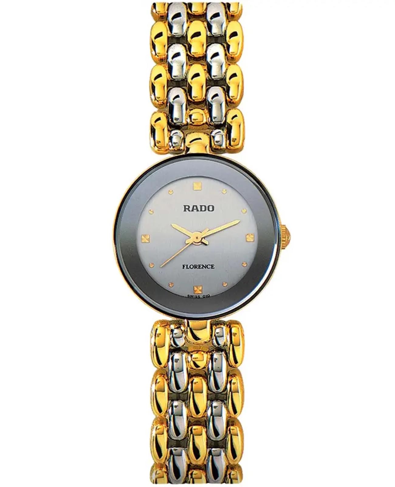 Rado Rado Florence Rondo R48745103  R48745103 кварцевые женские часы серебристый циферблат, браслет нержавеющая сталь с pvd-покрытием — вид спереди