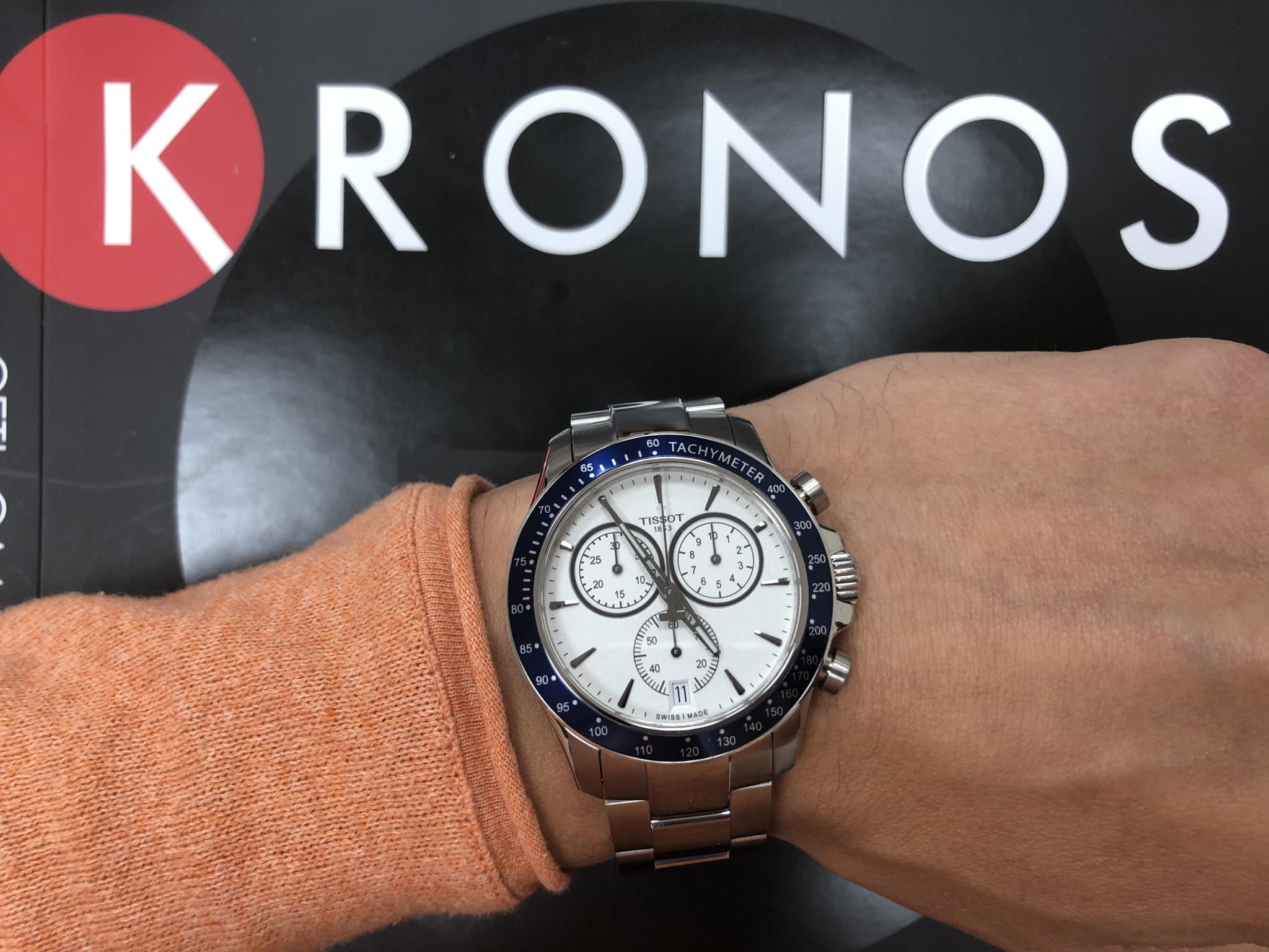 Tissot Tissot V8 Quartz Chronograph T106.417.11.031.00 кварцевые мужские часы часы крупный план белый циферблата