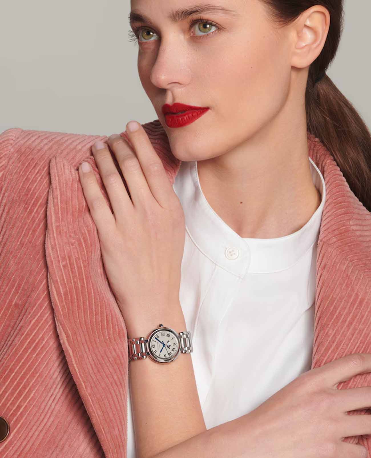 Longines Longines PrimaLuna L8.115.4.71.6 женские часы серебристый циферблат на запястье