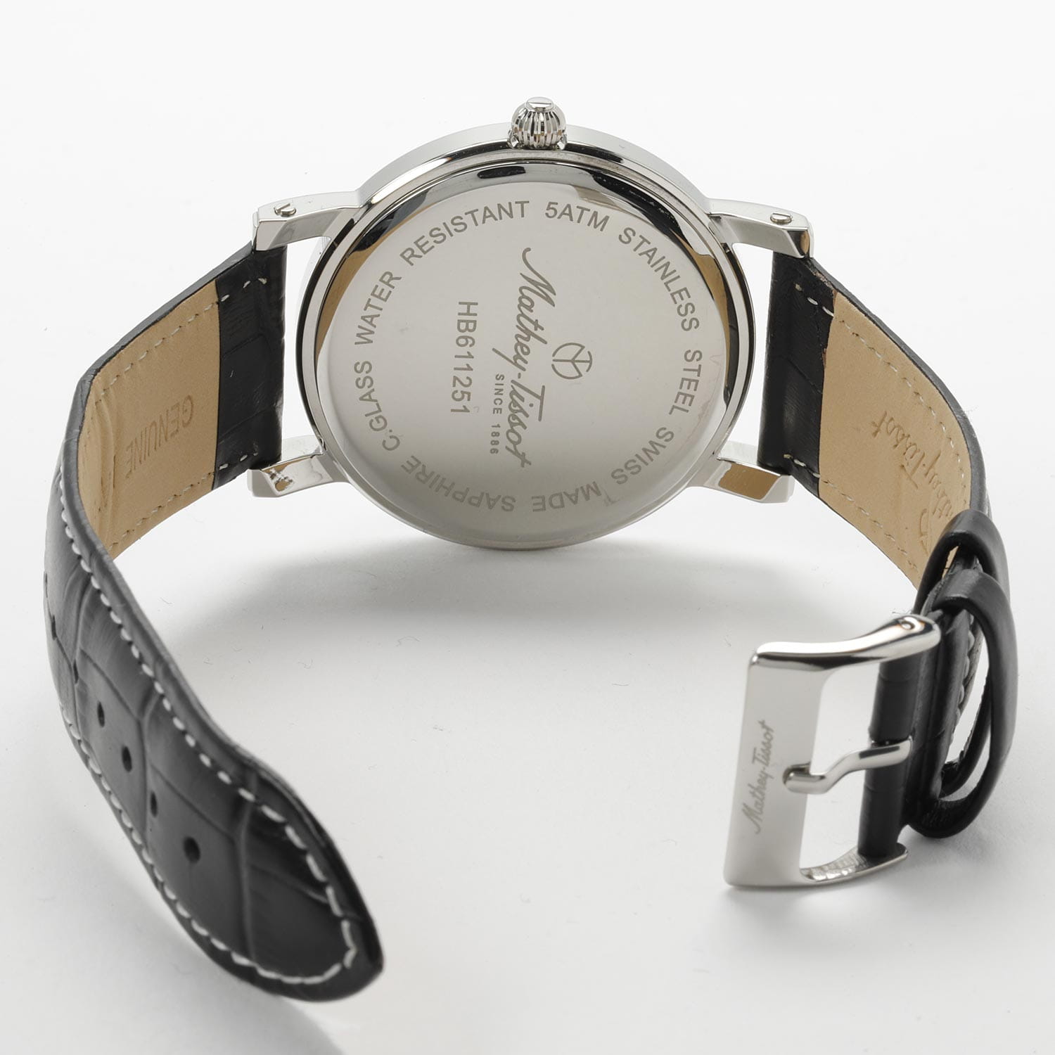 Mathey-Tissot Mathey-Tissot City Leather HB611251ABR кварцевые мужские часы часы крупный план белый циферблата