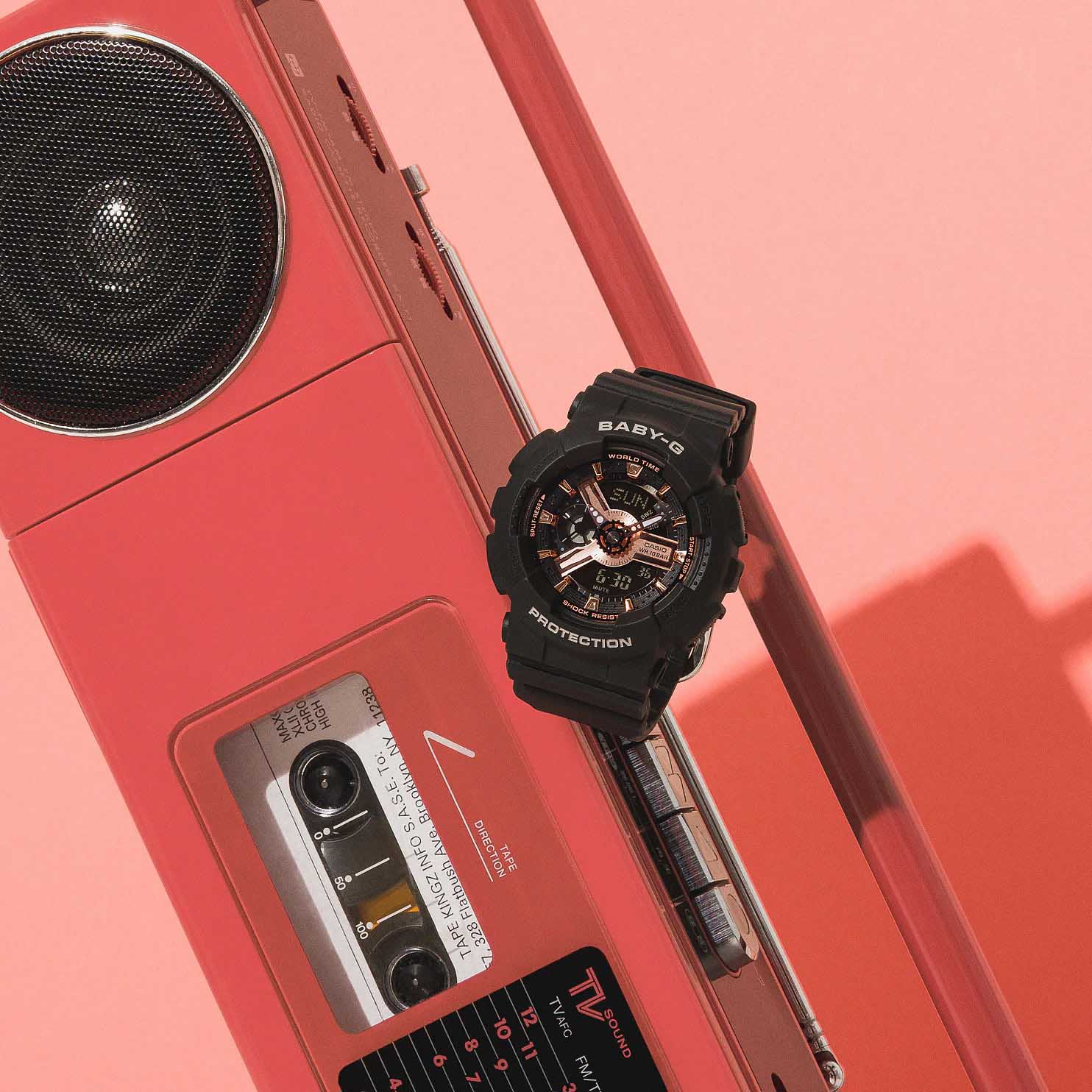 Casio Casio Baby-G BA-110XRG-1ADR (BA-110XRG-1A), baby-g япония женские часы на браслете пластик боковой вид