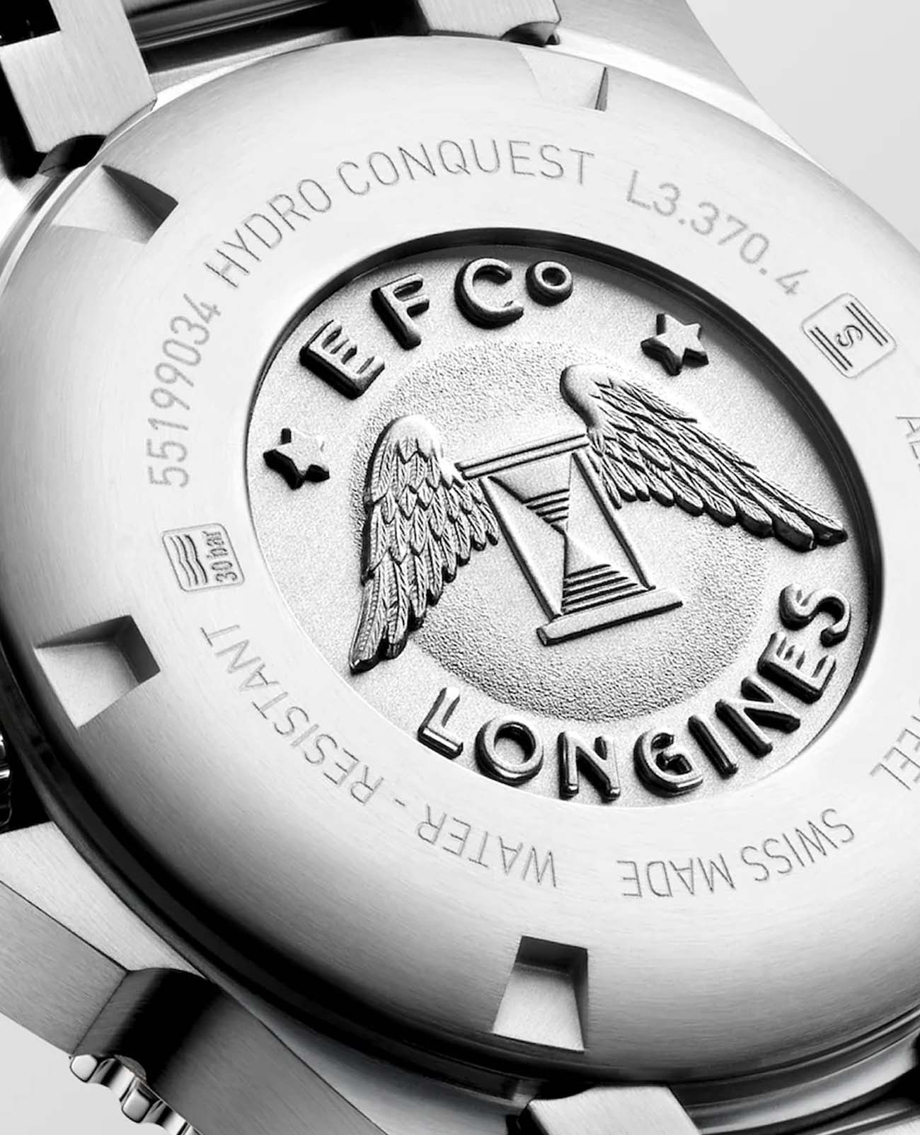 Longines Longines HydroConquest L3.370.4.56.6  — детали корпуса и нержавеющая сталь