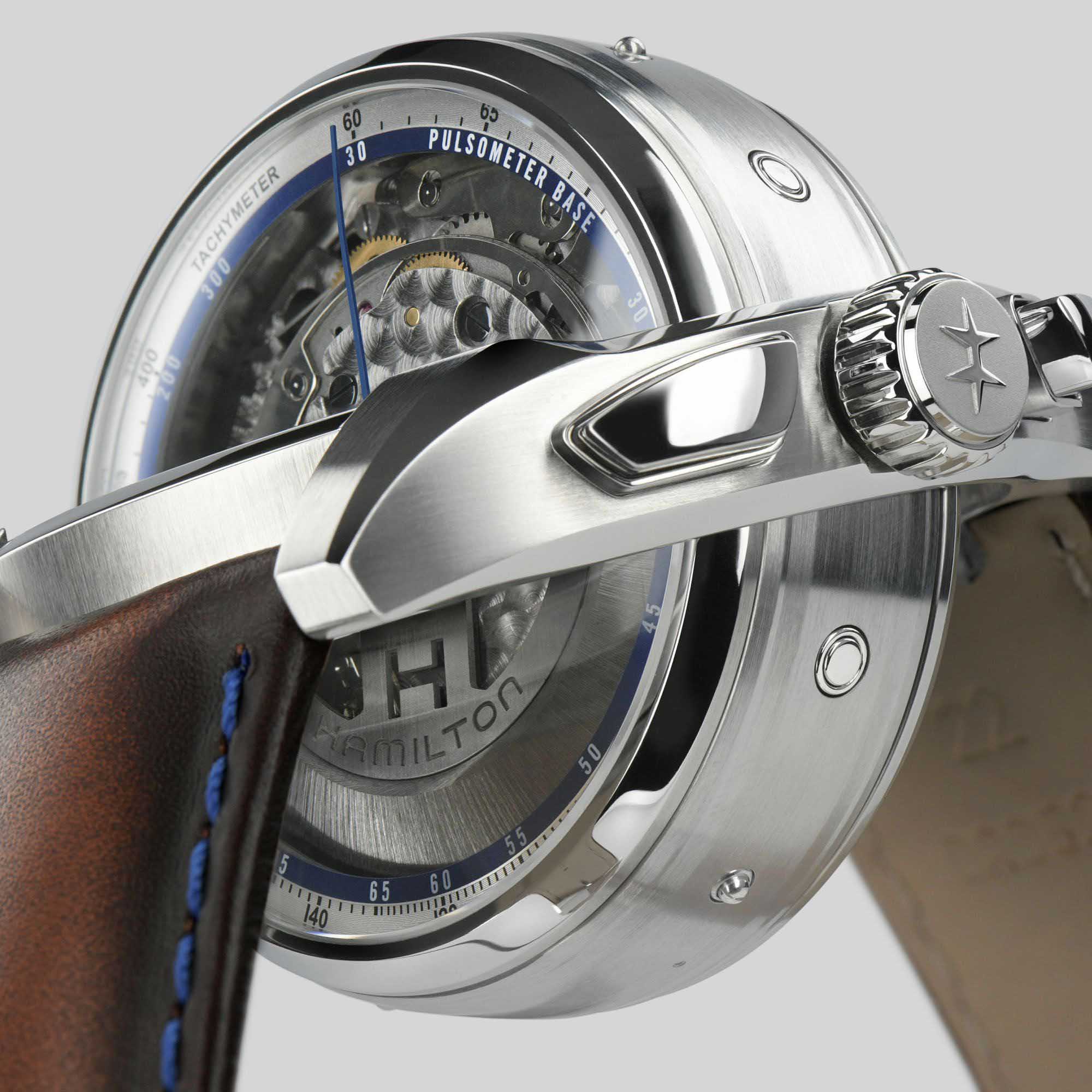 Hamilton H32876550 мужские часы застежка крупным планом