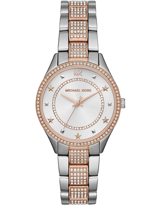 Michael Kors Michael Kors Runway MK4388  MK4388 кварцевые женские часы серебристый циферблат, браслет сталь с ip покрытием — вид спереди