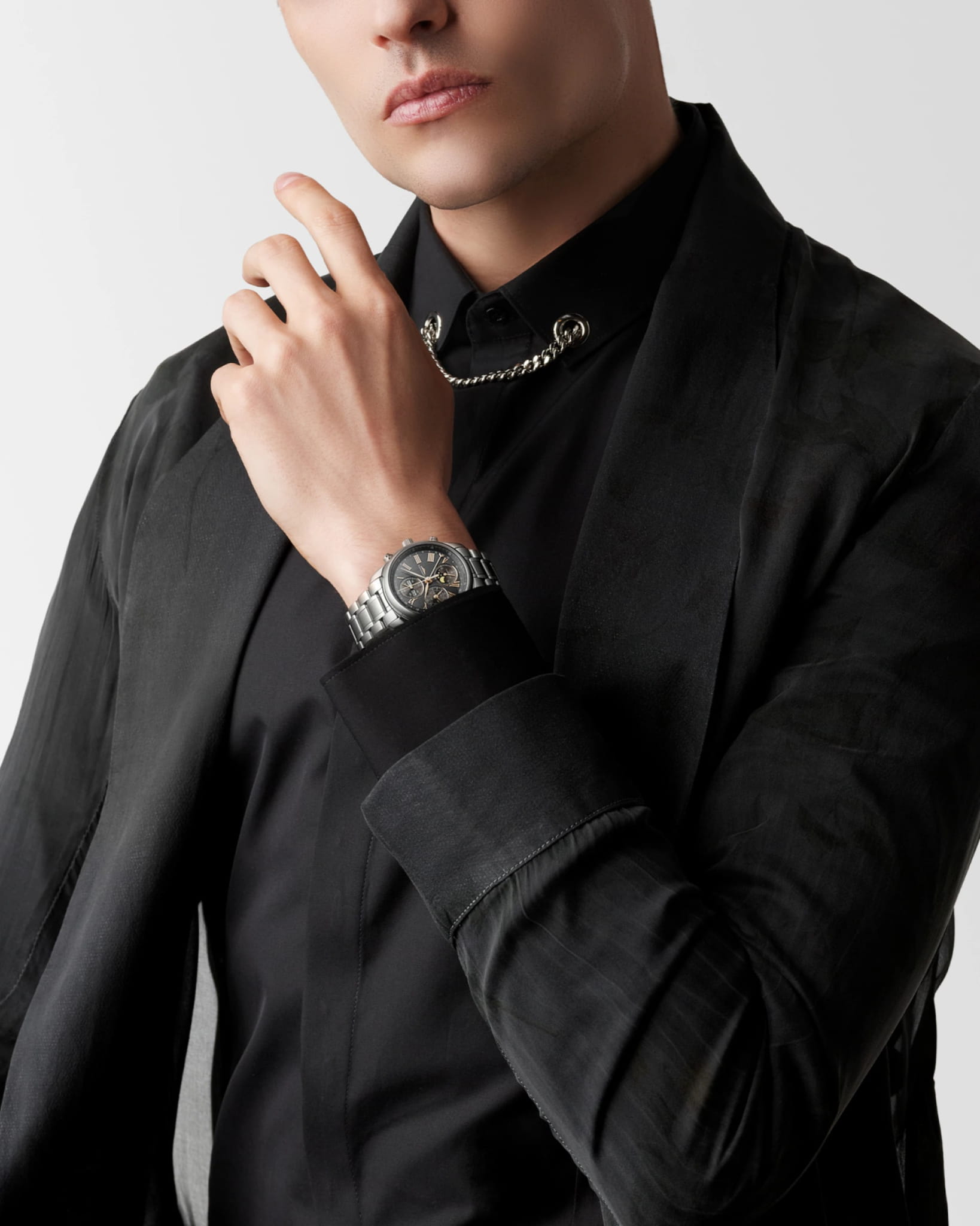 Longines Longines Master Collection L2.673.4.61.6 механические мужские часы часы крупный план черный циферблата