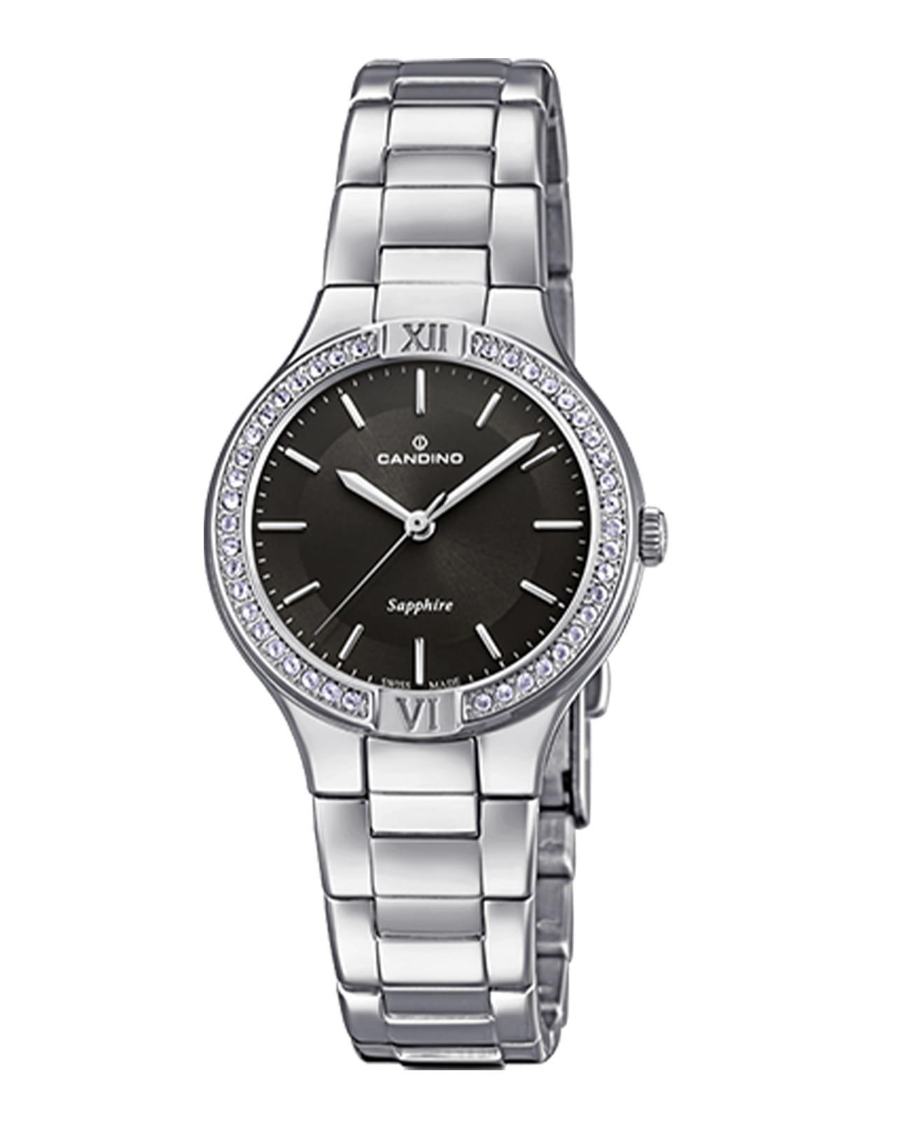Candino Candino Elegance C4626/2  C4626/2 кварцевые женские часы черный циферблат, браслет нержавеющая сталь 316l — вид спереди
