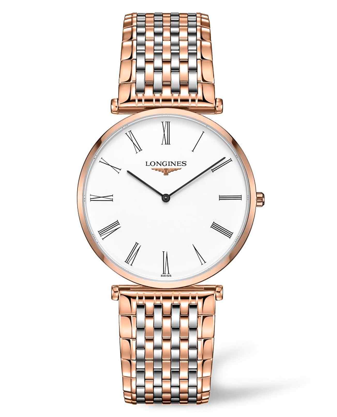 Longines Longines La Grande Classique L4.766.1.91.7  L47661917 кварцевые женские часы белый циферблат, браслет сталь c pvd покрытием — вид спереди