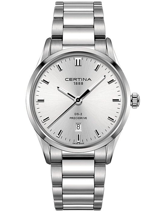 Certina Certina DS-2 C024.410.11.031.20 DS 2 C0244101103120 кварцевые мужские часы серебристый циферблат, браслет нержавеющая сталь — вид спереди
