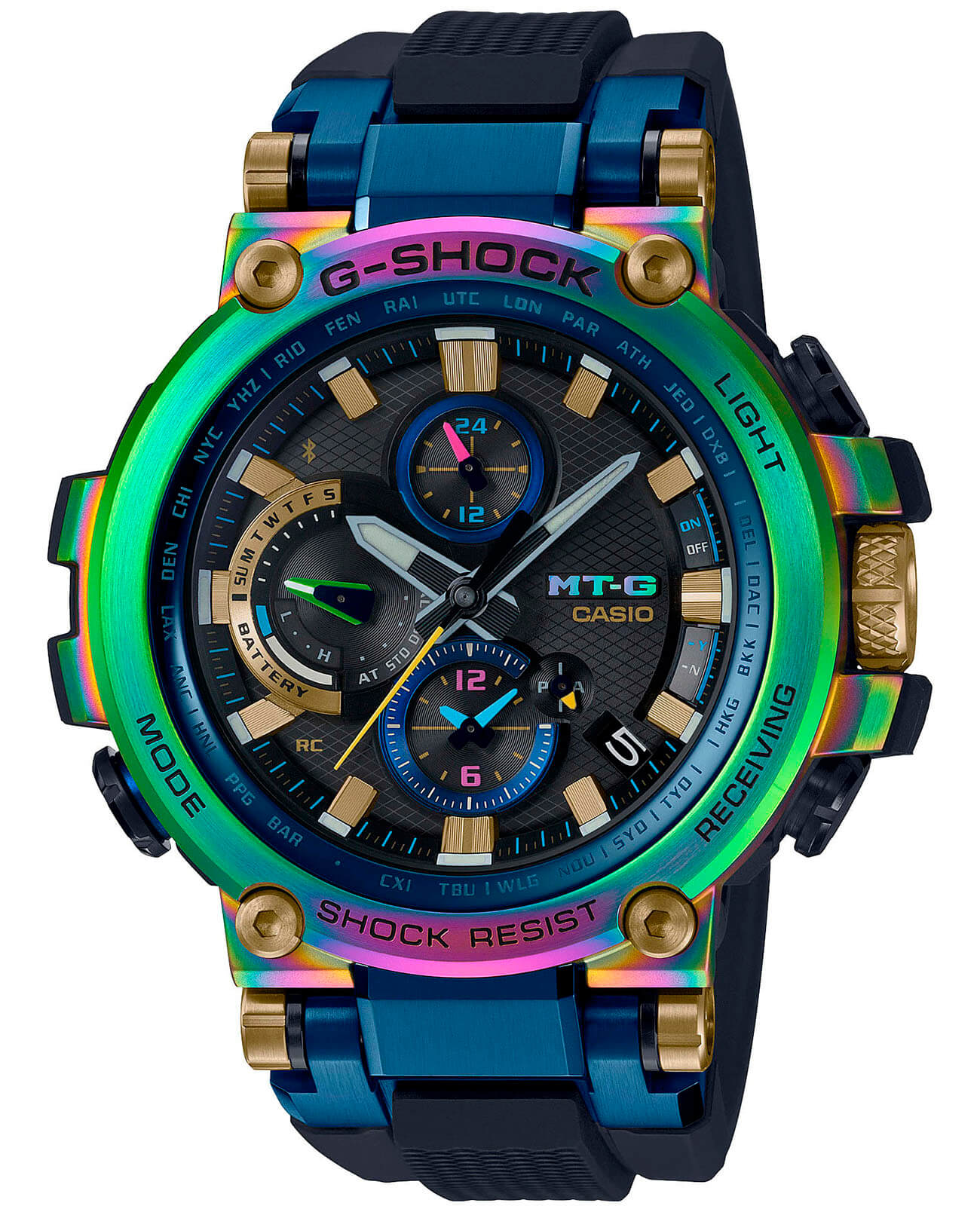 Casio Casio G-Shock Premium MTG-B1000RB-2A MTG MTG-B1000RB-2AER электронные мужские часы черный циферблат, браслет полимер — вид спереди