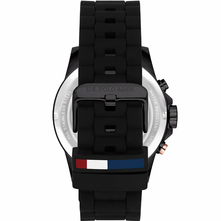 U.S. Polo Assn. U.S. Polo Assn. Crossing USPA1009-06,  сша мужские часы на браслете силикон боковой вид