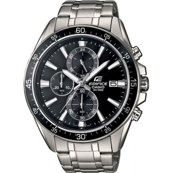Casio Casio Edifice EFR-546D-1A EFR EFR-546D-1A кварцевые мужские часы черный циферблат, браслет нержавеющая сталь — вид спереди