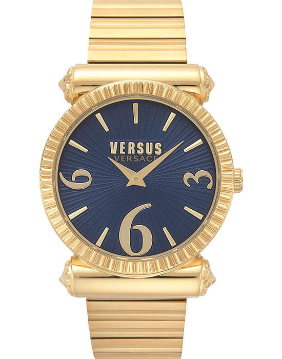 Versus Versace VSP1V1019  VSP1V1019 кварцевые женские часы синий циферблат, браслет сталь с ip покрытием — вид спереди