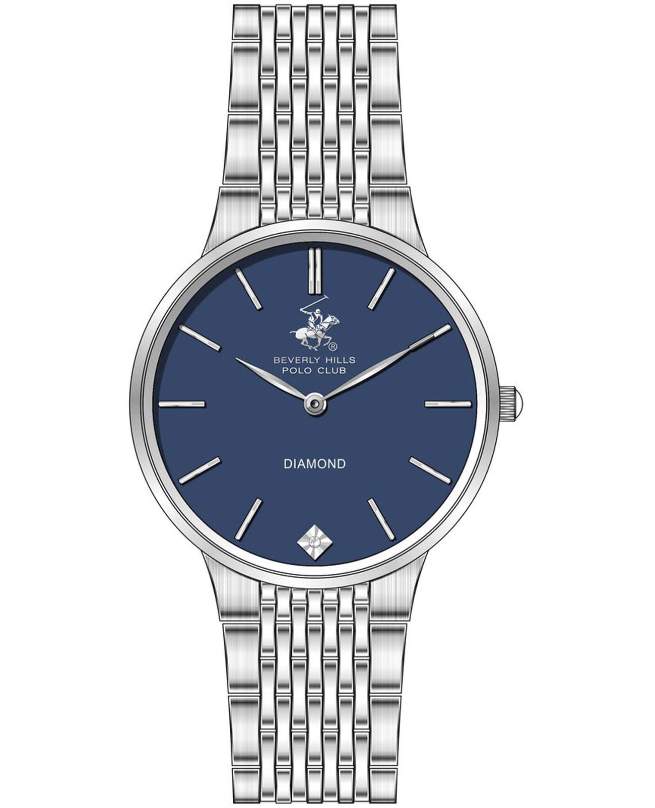 Beverly Hills Polo Club Beverly Hills Polo Club BP3775X.390  BP3775X.390 кварцевые женские часы синий циферблат, браслет нержавеющая сталь — вид спереди
