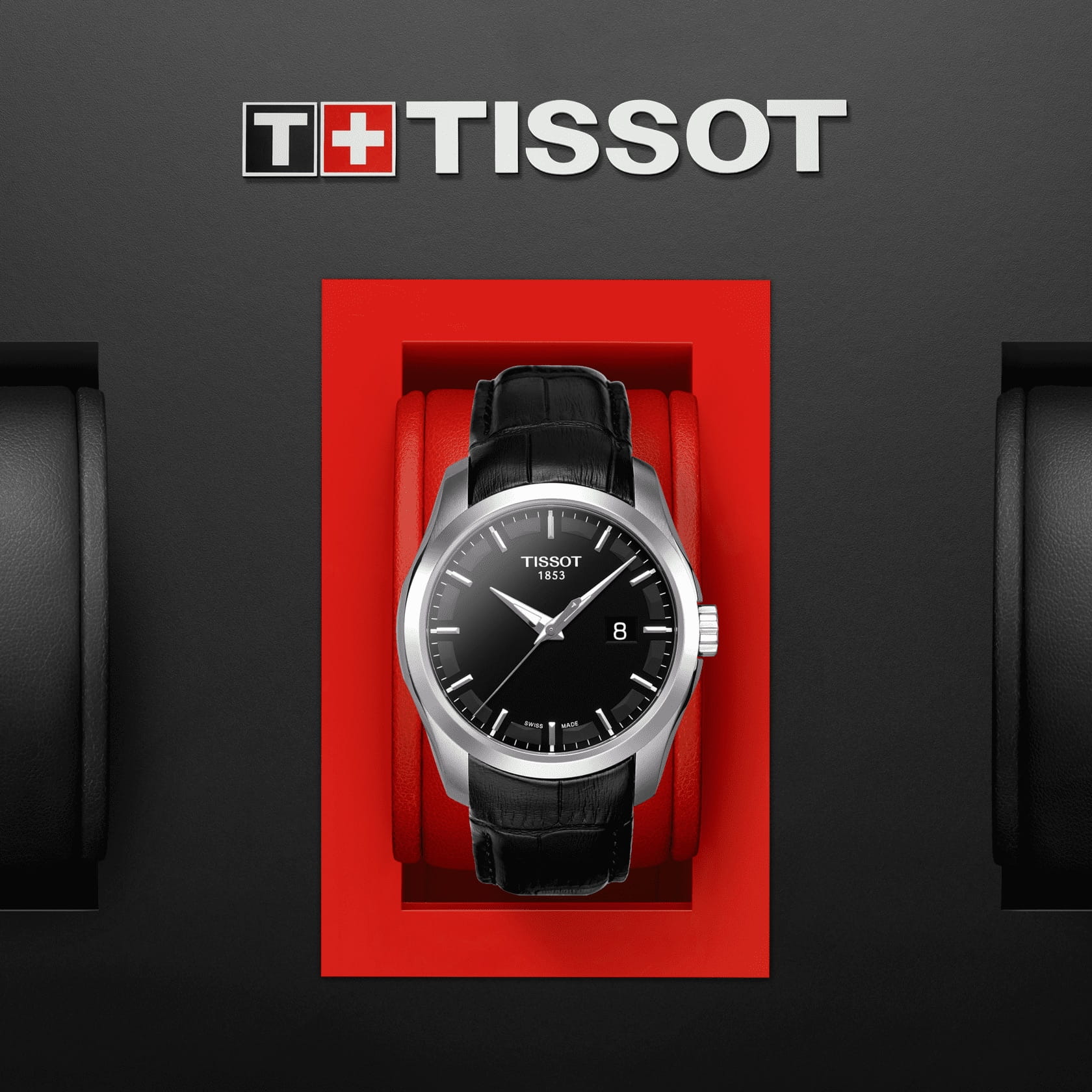 Tissot Tissot Couturier T035.410.16.051.00, t-classic швейцария мужские часы на браслете кожаный боковой вид