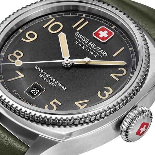 Swiss Military Hanowa Swiss Military Hanowa Condor SMWGB0003703 кварцевые мужские часы часы крупный план черный циферблата