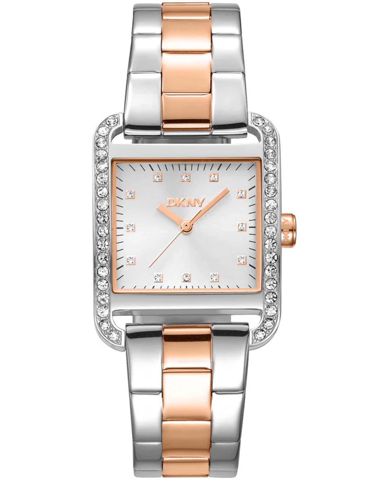DKNY DKNY City Glitz DK1L003M0055  DK1L003M0055 кварцевые женские часы серебристый циферблат, браслет нержавеющая сталь с ip-покрытием — вид спереди