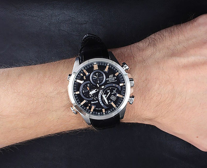 Casio Casio Edifice EQB-500L-1A мужские часы черный циферблат на запястье