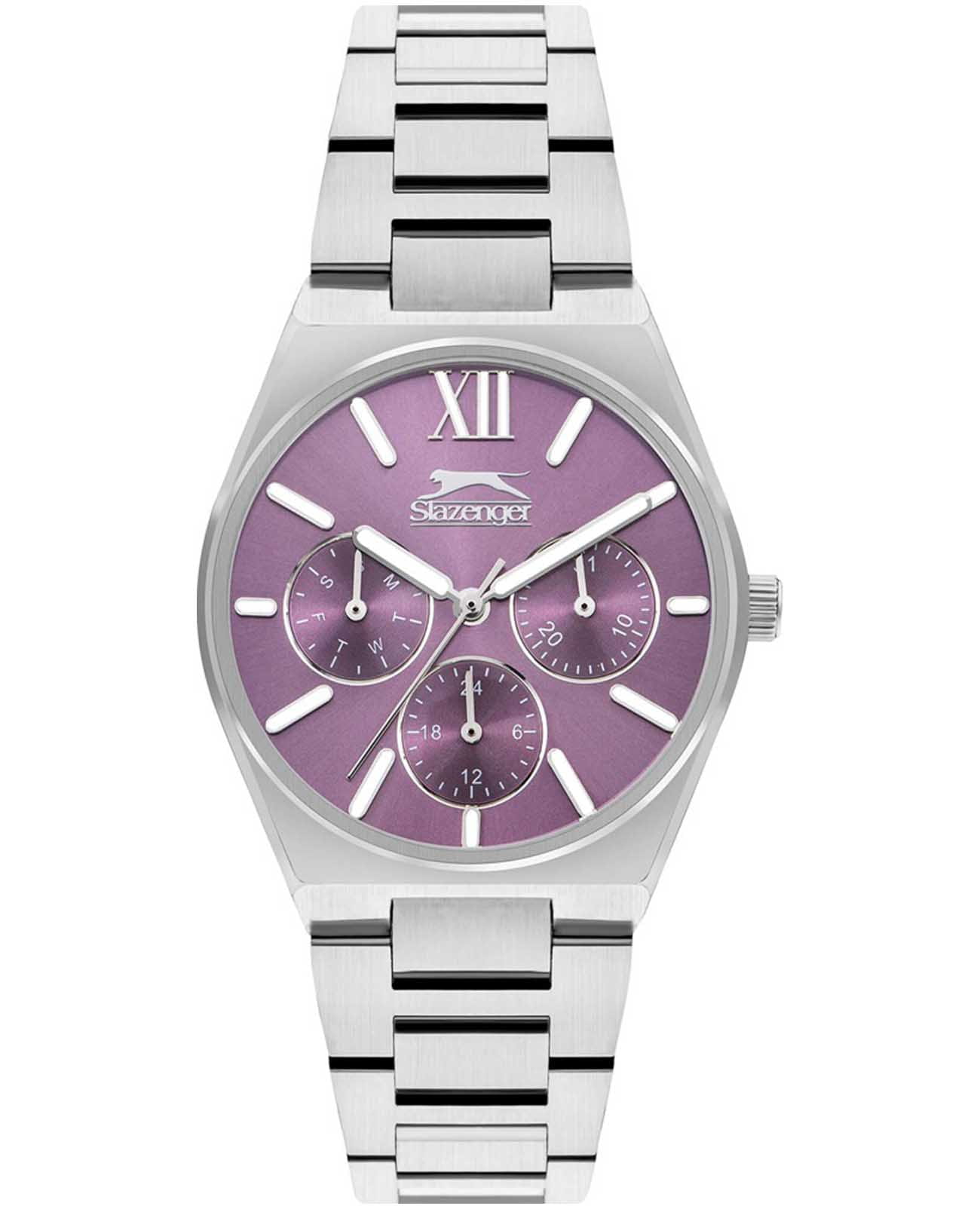 Slazenger Slazenger SL.09.2243.4.02  SL.09.2243.4.02 кварцевые женские часы розовый циферблат, браслет нержавеющая сталь — вид спереди