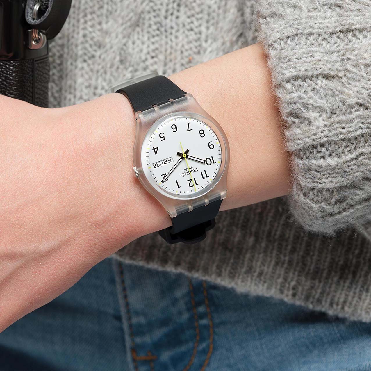 Swatch Swatch Gent Biosourced Standard SO28K701, gent швейцария женские часы на браслете биоматериал боковой вид