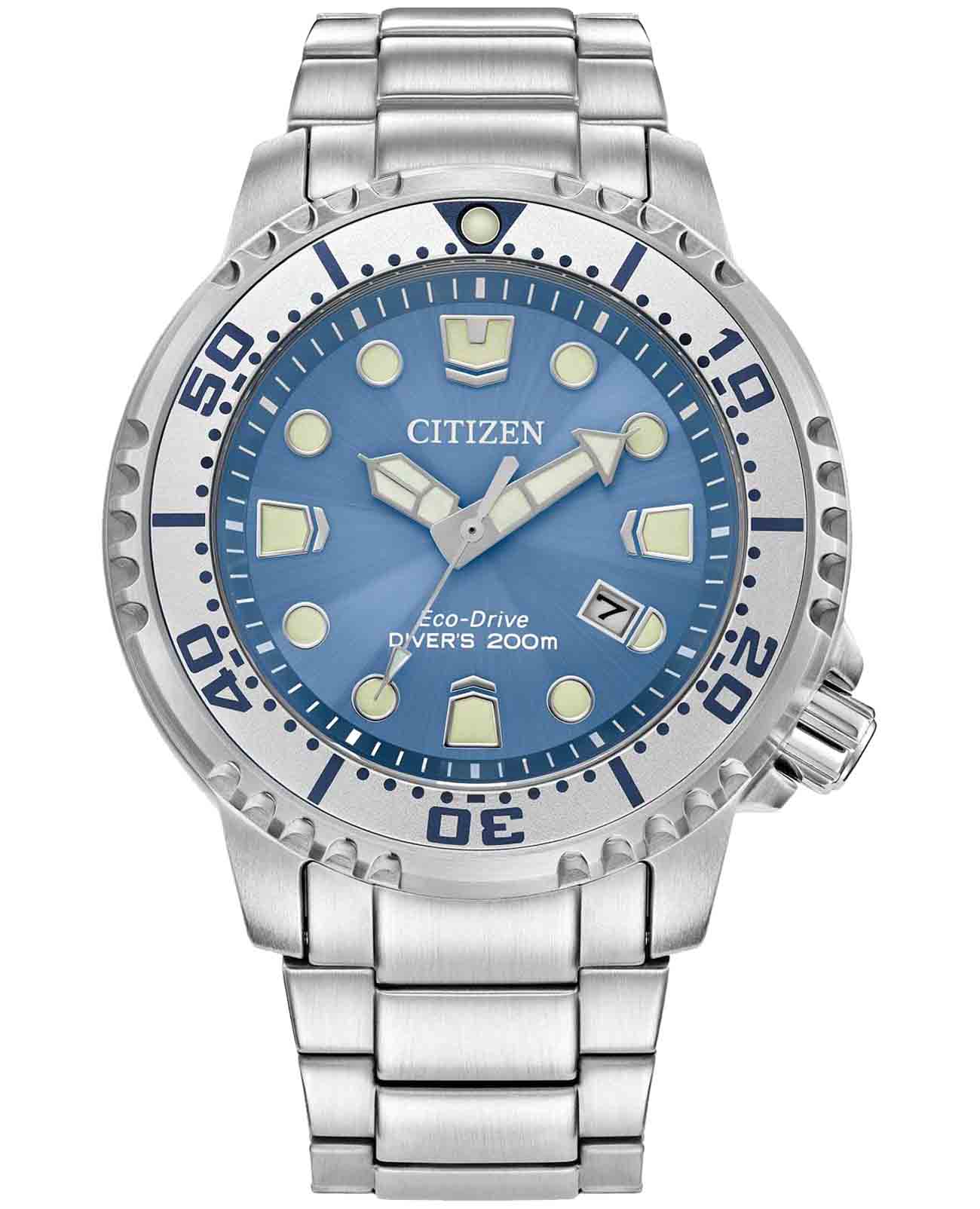 Citizen Citizen Promaster BN0165-55L  BN0165-55L кварцевые мужские часы голубой циферблат, браслет нержавеющая сталь — вид спереди