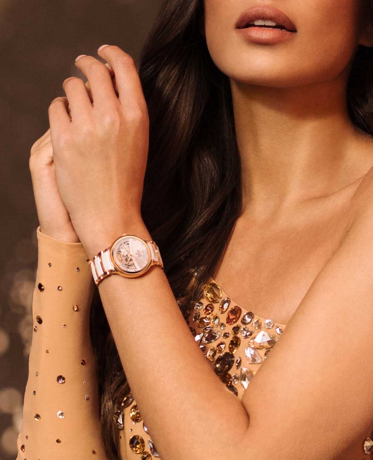 Rado Rado Centrix Automatic Diamonds Open Heart R30029922 механические женские часы часы крупный план перламутровый циферблата