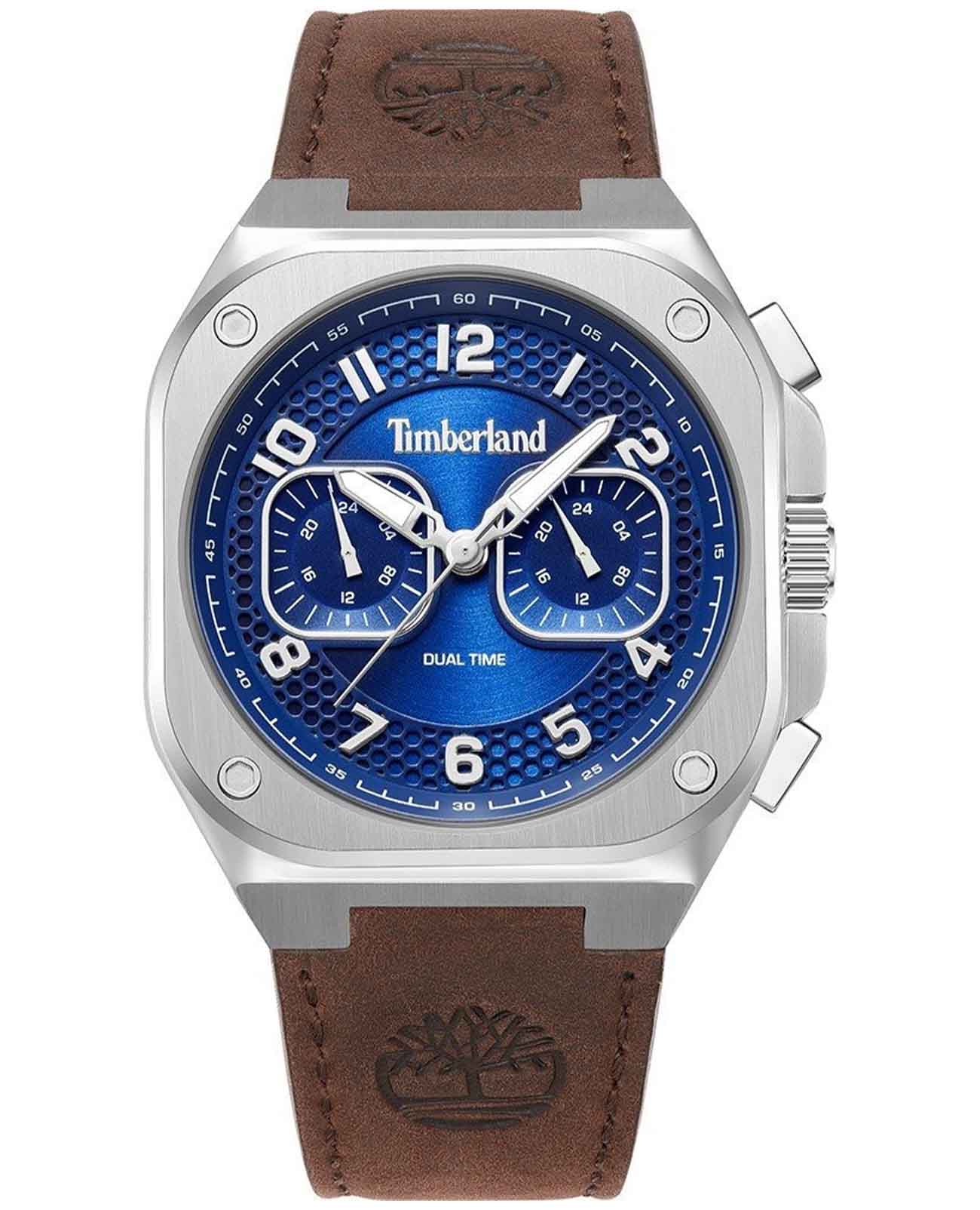 Timberland Timberland TDWGF0055003  TDWGF0055003 кварцевые мужские часы синий циферблат, браслет кожаный — вид спереди