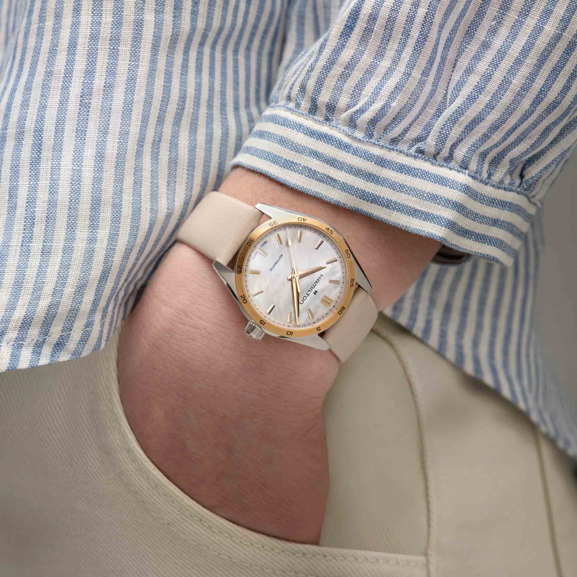 Оригинальные часы Hamilton Hamilton Jazzmaster Performer Auto H36125890 механические калибр механизма h-10 общий вид