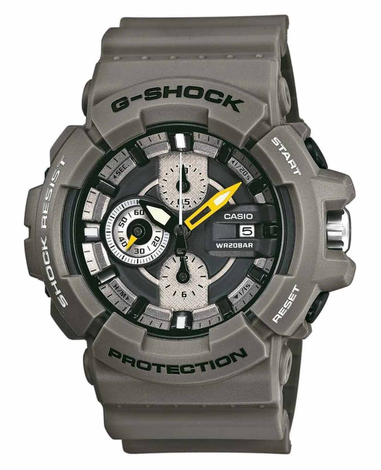 Casio Casio G-Shock GAC-100-8A  GAC-100-8A электронные мужские часы черный циферблат, браслет полимер — вид спереди