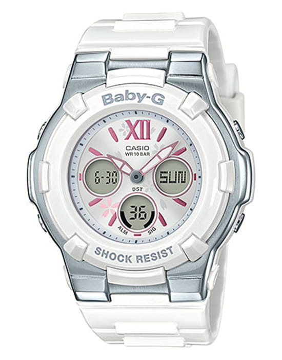 Casio Casio Baby-G BGA-110BL-7B  BGA-110BL-7B кварцевые женские часы белый циферблат, браслет пластик — вид спереди