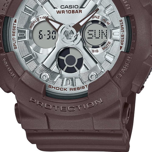Casio Casio Baby-G BA-130SW-5ADR (BA-130SW-5A) кварцевые женские часы часы крупный план серый циферблата