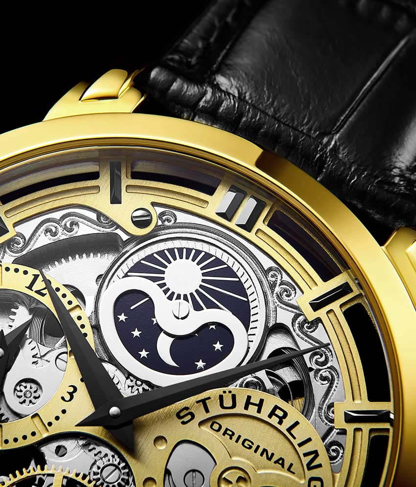 Stuhrling 3924.2 мужские часы застежка крупным планом