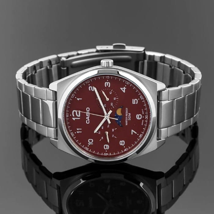 Casio Casio Classic MTP-M300D-4A кварцевые мужские часы часы крупный план красный циферблата