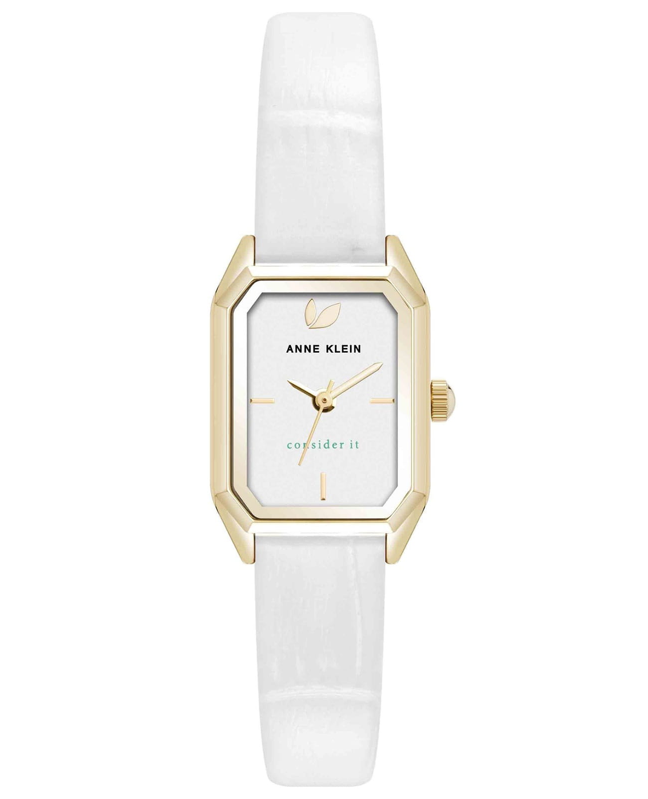 Anne Klein Anne Klein Consider It 5148SVWT  5148SVWT кварцевые женские часы белый циферблат, браслет кожаный — вид спереди