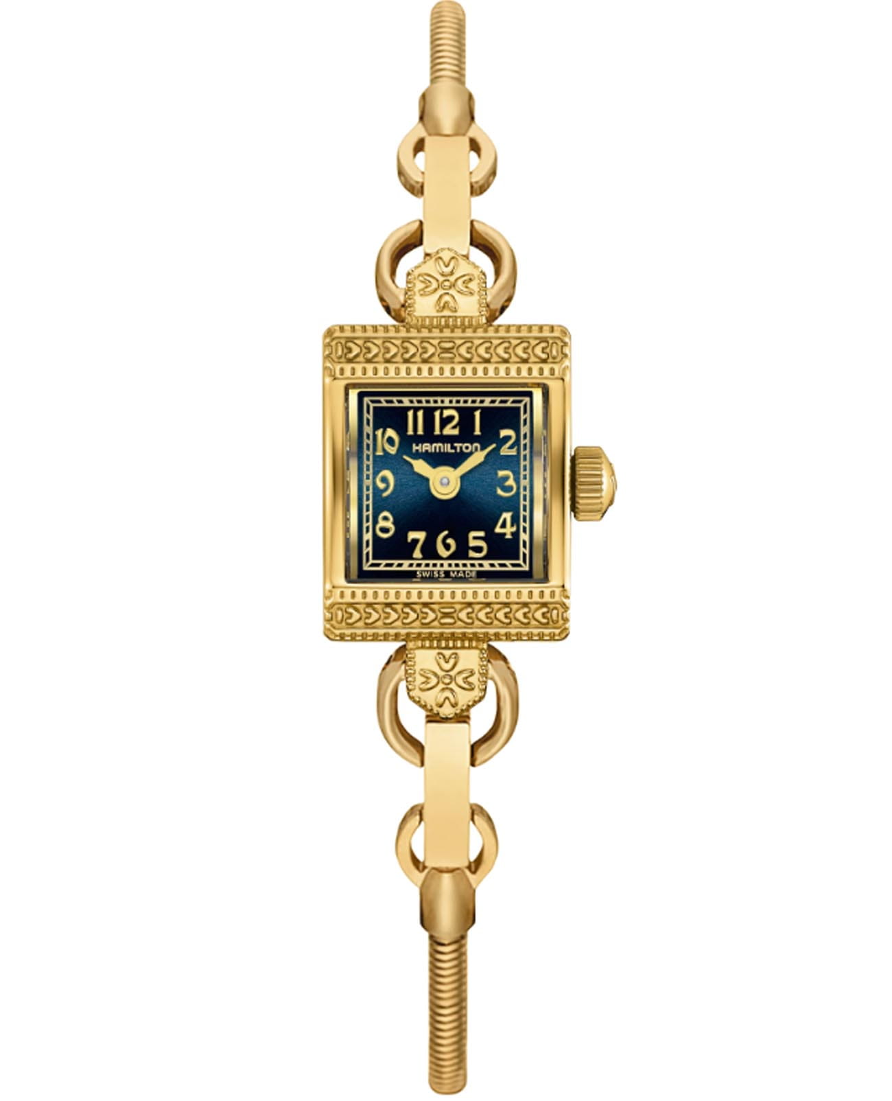 Hamilton Hamilton American Classics Lady Necklace H31231140  H31231140 кварцевые женские часы зеленый циферблат, браслет нержавеющая сталь с pvd-покрытием — вид спереди
