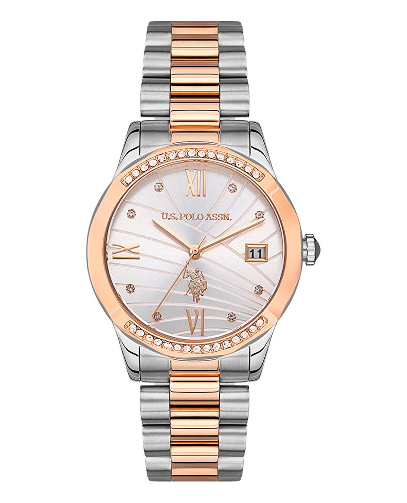 U.S. Polo Assn. U.S. Polo Assn Stile USPA2059-04  USPA2059-04 кварцевые женские часы перламутровый циферблат, браслет нержавеющая сталь с ip-покрытием — вид спереди
