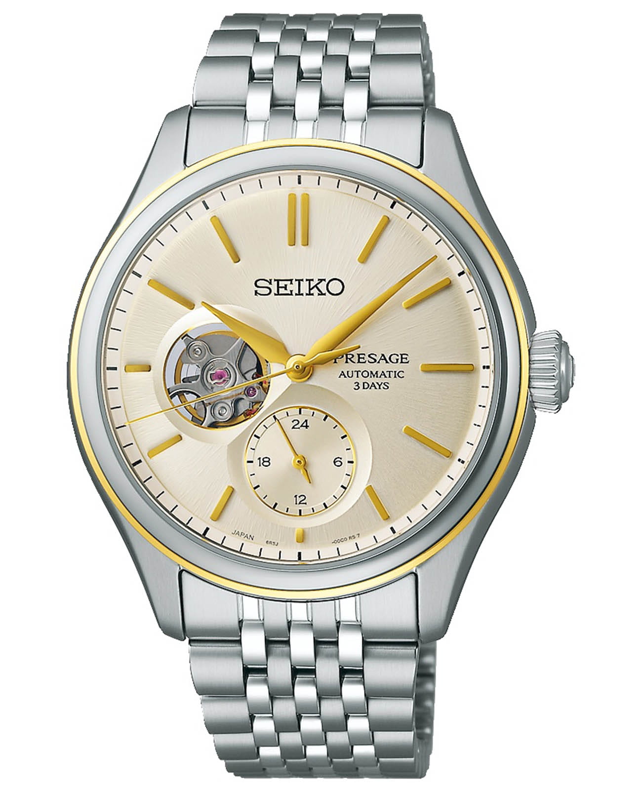 Seiko Seiko Presage Classic Series SPB480 Classic Series SPB480 механические мужские часы бежевый циферблат, браслет нержавеющая сталь — вид спереди