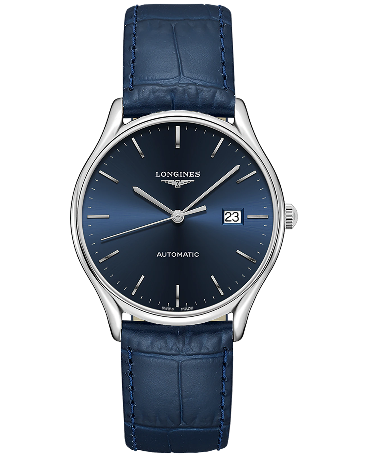 Longines Longines Lyre L4.961.4.92.2  L49614922 механические мужские часы синий циферблат, браслет кожаный — вид спереди