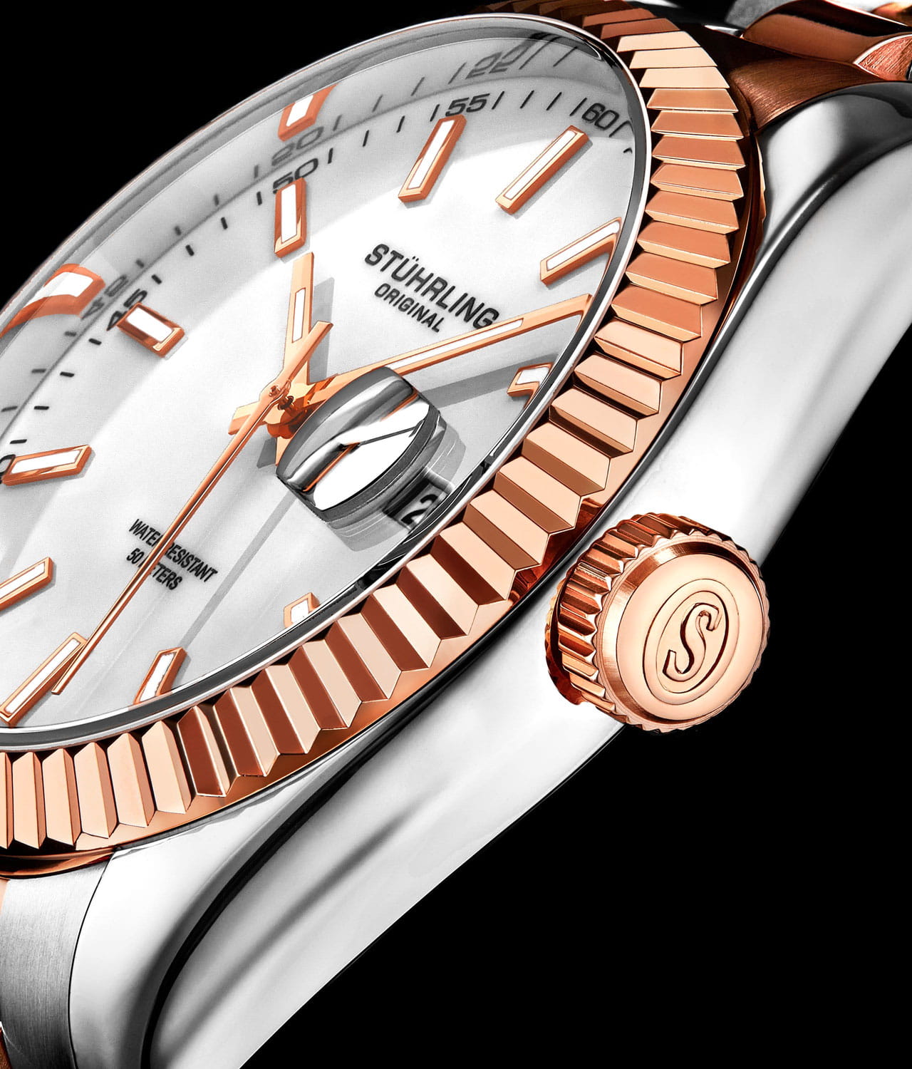 Stuhrling Stuhrling Symphony 3935.5,  сша мужские часы на браслете нержавеющая сталь с pvd-покрытием боковой вид