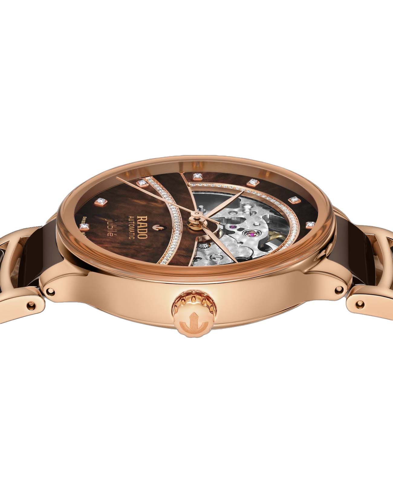 Оригинальные часы Rado Rado Centrix Automatic Diamonds Open Heart R30029942 механические калибр механизма  общий вид