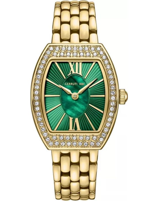 Cerruti 1881 Cerruti 1881 Calliano CIWLG0086304  CIWLG0086304 кварцевые женские часы зеленый циферблат, браслет нержавеющая сталь с ip-покрытием — вид спереди